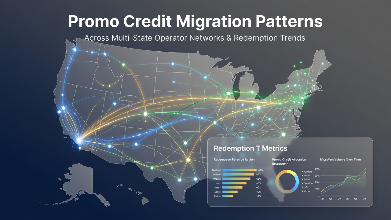 Chart displaying average redemption timelines for promo credits moving between different state betting markets