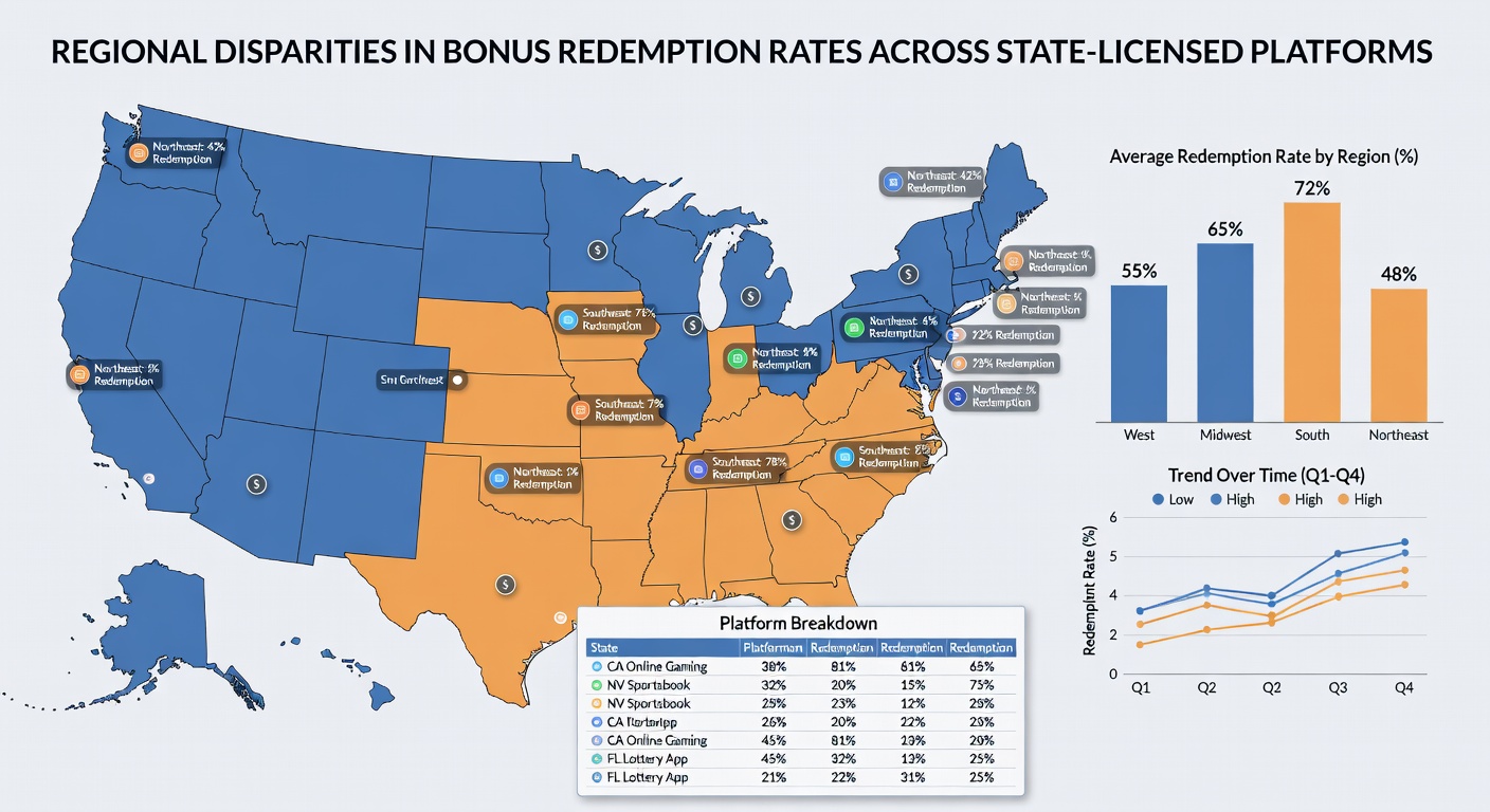 Infographic illustrating redemption rate percentages by U.S. region in 2026