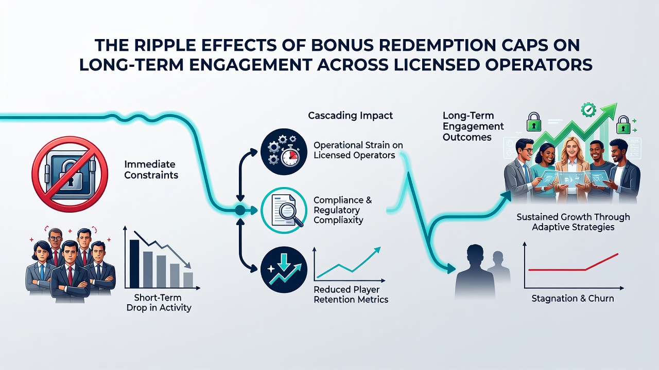 Graph showing declining player retention rates after bonus redemption caps implementation across multiple state-licensed platforms in 2026